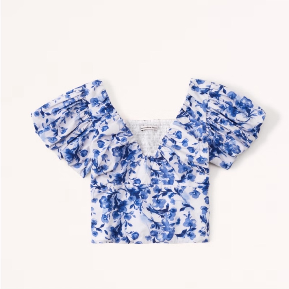 Abercrombie Puff Sleeve Poplin top